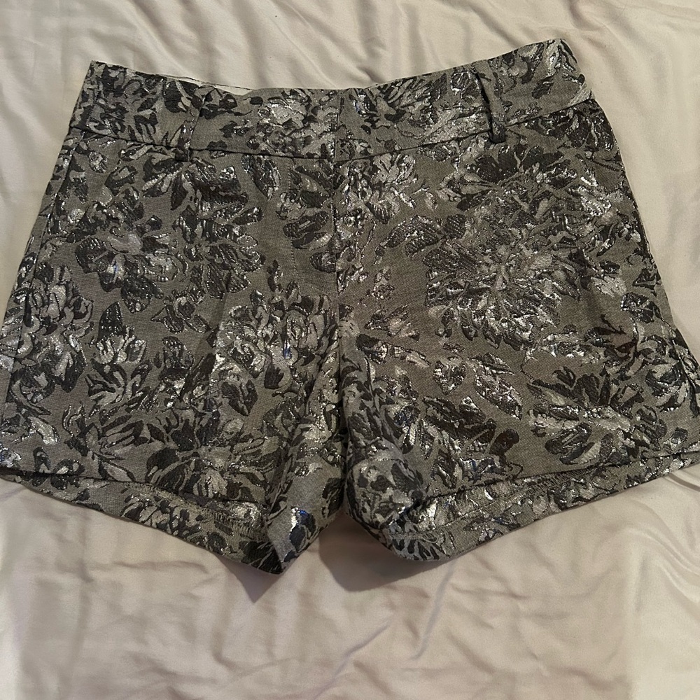 Silver Brocade Shorts